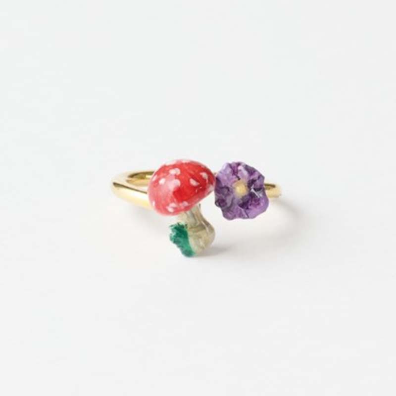 Nathalie Lete ナタリーレテ Two motifs ring Mushroom/ Size:11